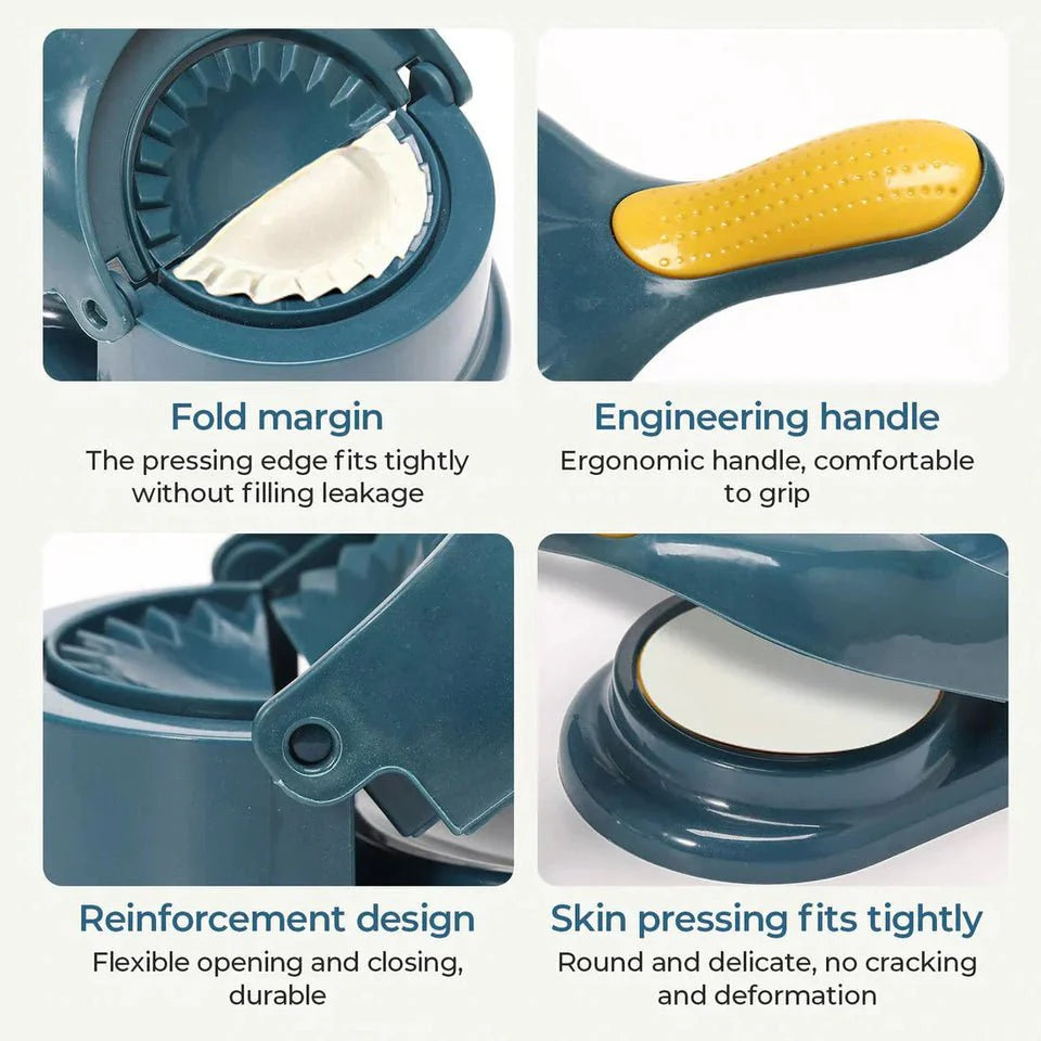 2-in-1 Dumpling & Samosa Maker | Manual Dough Press & Dumpling Mold